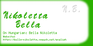 nikoletta bella business card